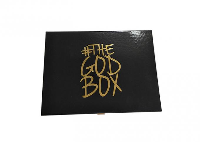 Gold Stamping Logo Printed Fold Up Gift Boxes , Book Shaped Paper Gift Box