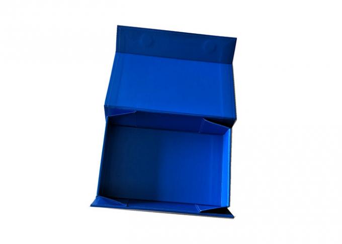 Pure Dark Blue Color Folding Gift Boxes For Clothes Apparel Packaging