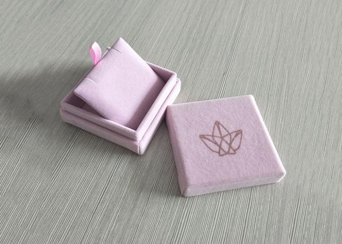 Pink Velvet Rigid Box Lid Insert Inner Tray For Jewelry Ring OEM / ODM Available