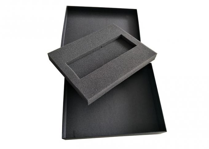 Matte Black Decorative Cosmetic Lid And Base Boxes With A Sponge Tray Inside