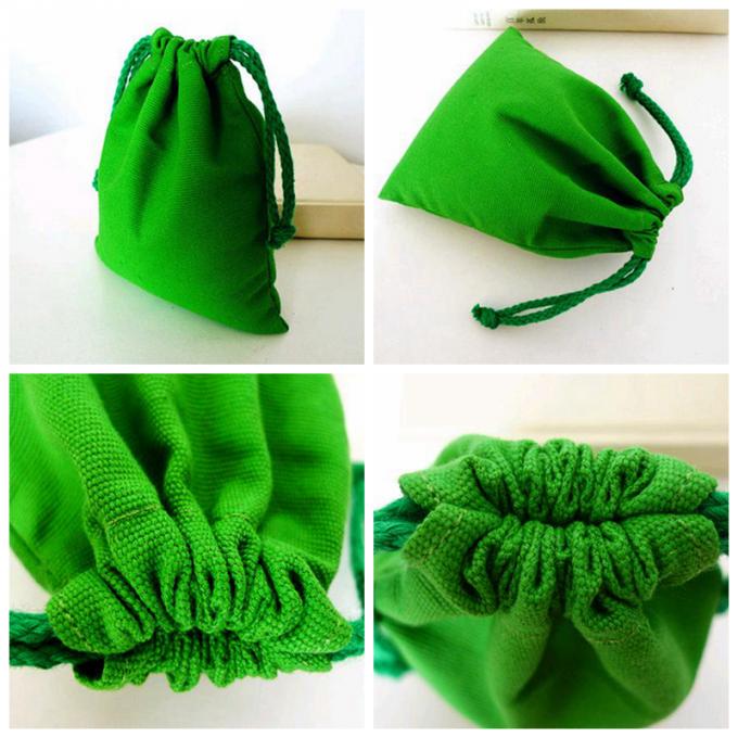 Small Size Custom Green Velvet Drawstring Bags Soft To Protect Jewelry