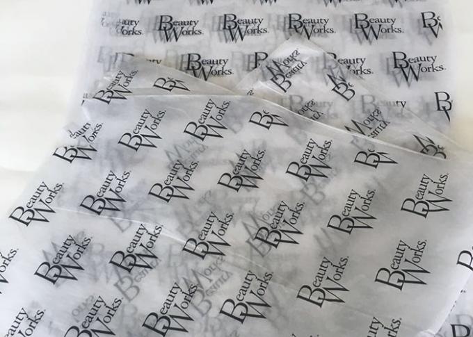 White Color Tissue Wrapping Paper Black Logo Printed Eco - Friendly Acid - free