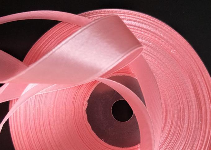 Thin Pink Color Grosgrain Ribbon Bulk Smooth Surface Recyclable Material