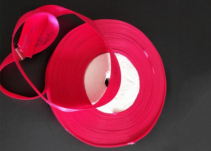 Polyester Spandex Red Satin Ribbon Rolls , Embroidered Bulk Satin Ribbon Durable