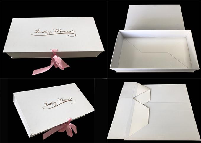Flip Top Foldable Gift Boxes Closure Magnetic Large Size For Clothing Packaging