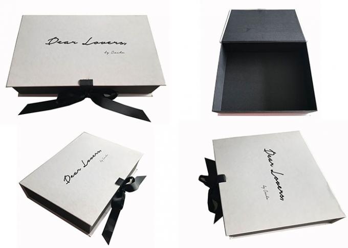 Ribbon Flat Folding Boxes All Handwork 30 * 28 * 10cm For Shoe Packaging