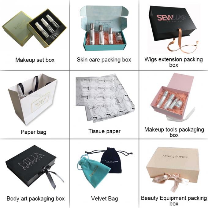 Private Label Makeup Paper Box Beauty Cosmetic Gift Set Packaging Reliefs Surface