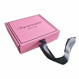 China Pink Printing Paper Gift Box , 35 x 23 x 9cm Corrugated Shipping Boxes factory
