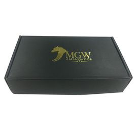 China 35 x 24 x 7cm Corrugated Gift Boxes Gold Logo OEM With  Black Color factory