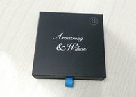 Ribbon Pulling Square Cardboard Paper Gift Box Black Drawer Shaped supplier