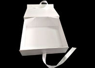 Ornament Cardboard Folding Gift Boxes White Glossy Lamination Ribbon Closure supplier