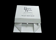 White Cardboard Folding Gift Boxes , Gift Box With Lid For Hair Extension Storage supplier