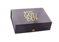 Rectangle Paperboard Folding Gift Boxes With Black Photoresist And Hot Gold Logo supplier