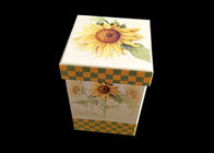 Fancy Flowers Printed Gift Box With Lid Moisture Proof Recyclable Cap Top supplier