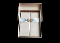 Wedding Favor Dress Book Shaped Box , Magnetic Flip Top Box Ribbon Closure supplier