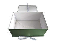 Light Green Foldable Paper Gift Box Stackable For Packaging Clothes Presents supplier