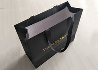 Recyclable Black Paper Shopping Bags Boutique Imprinted Sturdy Delicate supplier