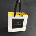 Black And White Branded Paper Bags With Ribbon Handle Quality Assured Corrugated supplier