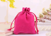 Durable Style Small Velvet Drawstring Bags Cotton Flap Soft Pink Colored supplier
