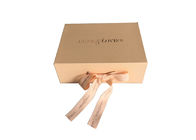 Nude Color Printing Folding Gift Boxes Ribbon Magnet For Wedding Dress supplier