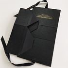 Decorative Design Folding Gift Boxes Black Book Shape With Beautiful Ribbon supplier