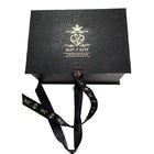 Decorative Design Folding Gift Boxes Black Book Shape With Beautiful Ribbon supplier