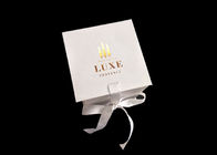White Carton Square Flat Folding Boxes With Ribbon Open / Closure supplier