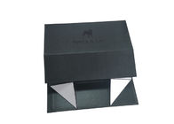 Glossy Foil Logo Folding Gift Boxes Black Color For Dog Chain Packaging supplier