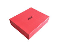 Red Magnetic Foldable Gift Boxes Hot Foil Black Logo For Clothes Packaging supplier