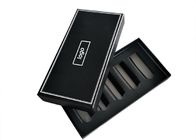 Matte Lamination Flat Pack Gift Boxes Black Cardboard Perfume Packaging With Insert supplier