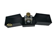 2 Sides Open Black Textured Perfume Gift Wrapping Boxes Customized With EVA Insert supplier