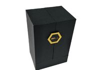 2 Sides Open Black Textured Perfume Gift Wrapping Boxes Customized With EVA Insert supplier
