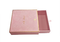 Cosmetic Packaging Sliding Paper Box Pink Textured Paper Gold Foil Logo Durable supplier