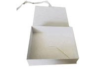 Folding Cardboard Paper Gift Box White Ribbon Rectangular Shape Panton Printing supplier