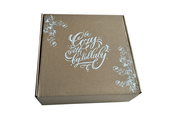Cover Lamination Brown Paper Foldable Boxes , Collapsible Brown Square Gift Box supplier