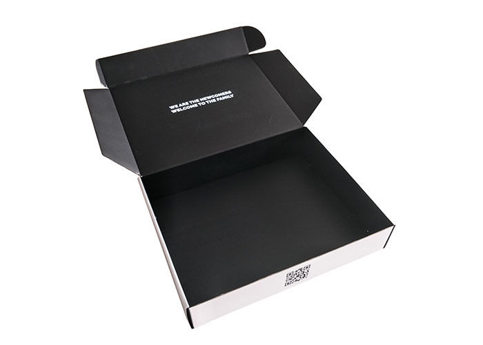 Corrugated Glossy Lamination Paper Gift Box , Black Printed Packaging Carton Box supplier
