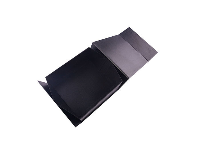 UV Logo Printed Paperboard Folding Gift Boxes , Black Gift Boxes With Lids supplier