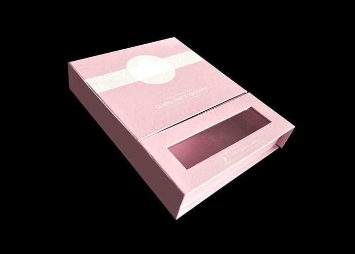 Pink Magnetic Closure Gift Card Box With Two Interlayers And A Clear Window supplier