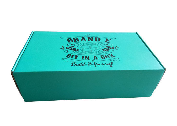 Print Blue Paper Gift Box Ribbon / Foam Insert For Shoes Packaging supplier
