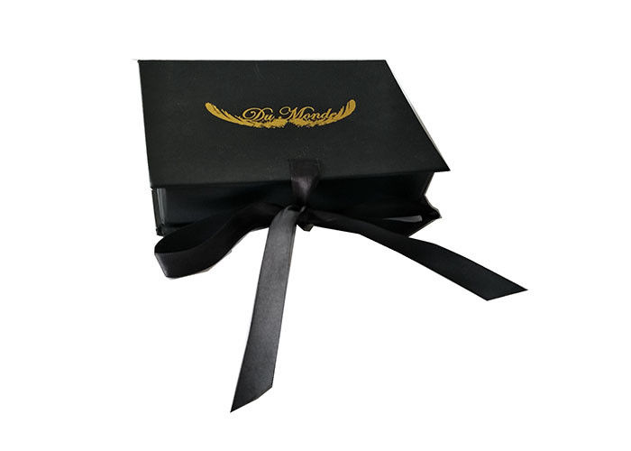 Gold Stamping Logo Folding Gift Boxes Eco - Friendly For Packaging Apparel supplier