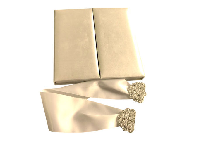 Wedding Invitation Decorative Gift Boxes 2 Sides Open Custom Design With Ribbon