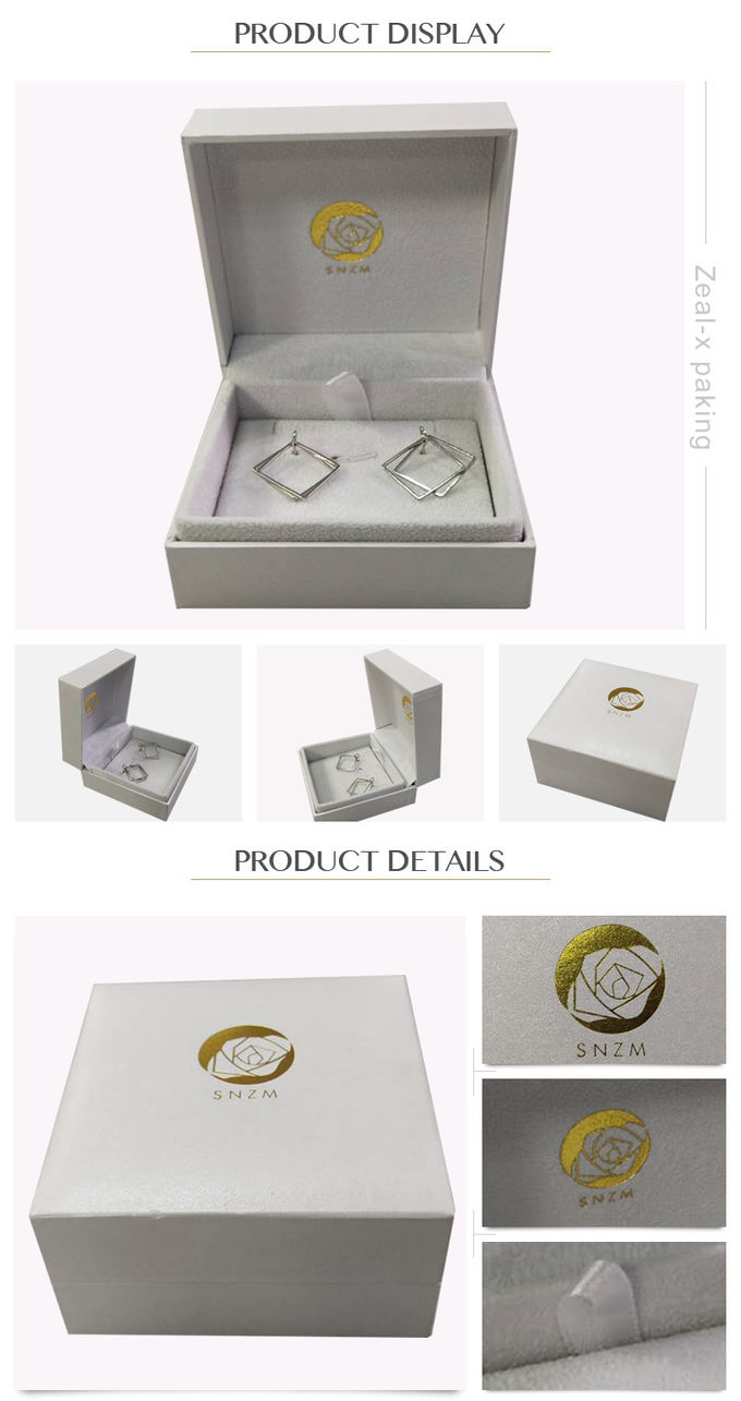 Earing Jewelry Paper Gift Box Cardboard Packaging With Customized Logo / Size