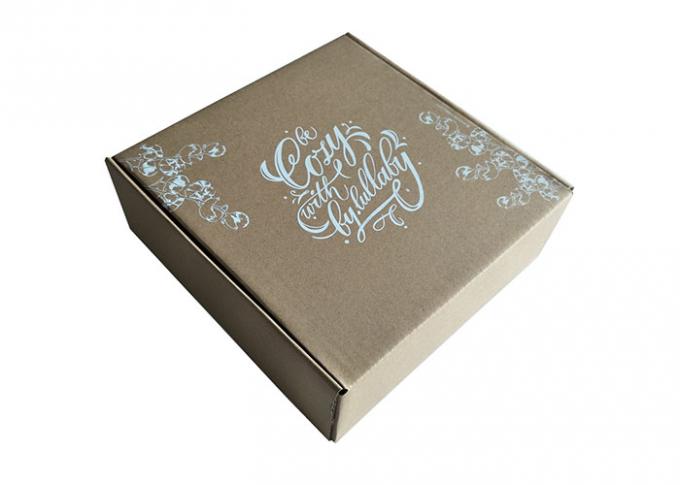 Cover Lamination Brown Paper Foldable Boxes , Collapsible Brown Square Gift Box