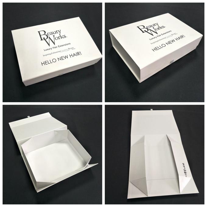 Moisture Proof White Clear Folding Gift Boxes For Hair Extensions Packaging