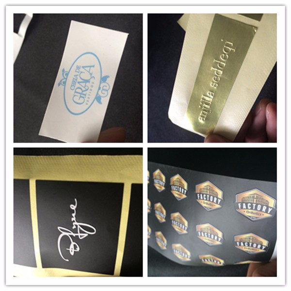Glitter Brand Black Custom Sticker Labels With Hot Stamping Logo Embossing Printing