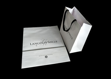China Reusable OEM Medium White Paper Shopping Bags Promotional CMYK Garment Carry factory