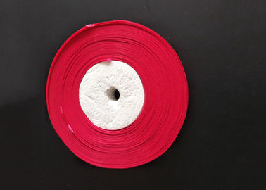China Polyester Spandex Red Satin Ribbon Rolls , Embroidered Bulk Satin Ribbon Durable factory