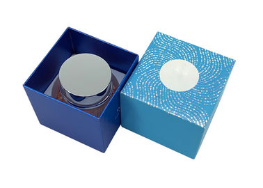 Blue Lid And Base Box 50ml Skin Care Cream Jar Packaging Container UV Coating Surface