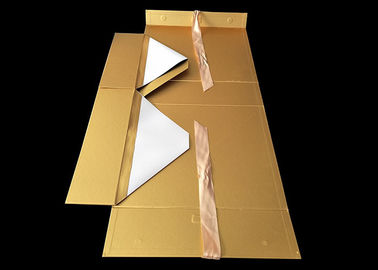 Golden Paper Folding Magnetic Packaging Gift Boxes Hard For Hair Wigs supplier