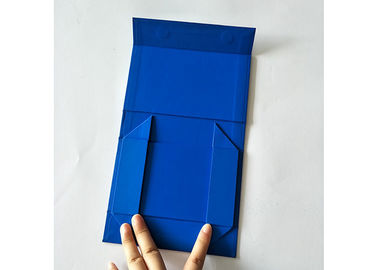 Pure Dark Blue Color Folding Gift Boxes For Clothes Apparel Packaging supplier